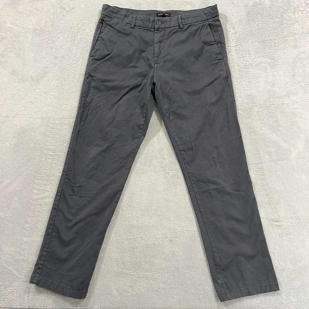 Banana Republic Mens Pants 36x32 Tapered Chino‎ Gray Stretch Pockets Preppy